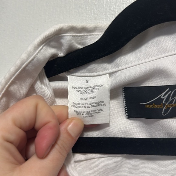 Michael James kids white button up collared shirt size 8 - Picture 4 of 7